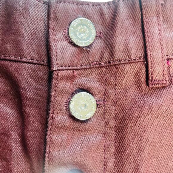 Zara | Burgundy Mom Fit High Waisted Shorts Size 4 | EUC - Picture 4 of 13